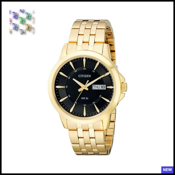 Classic Gold-Tone Stainless Steel Watch Elegant Minimalist Men's Timepiece